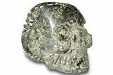 Polished Pyrite Skull With Pyritohedral Crystals #301486-2